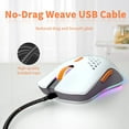 thumbnail image 6 of Manbasnake M1 Honeycomb Gaming Ambidextrous Ergonomic Design Optical Wired Gaming Mouse, Orange, 6 of 8