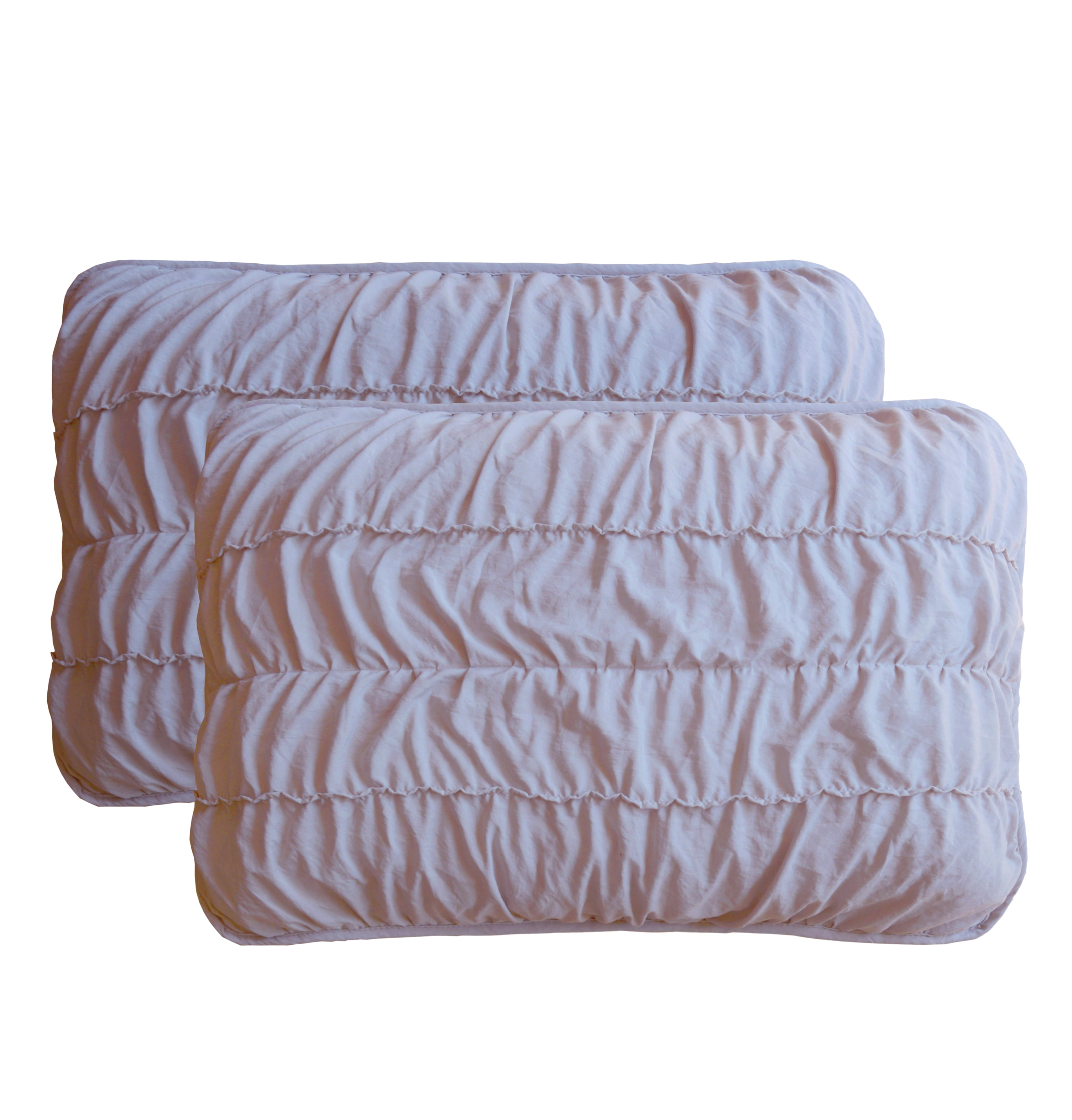 Ultra Soft Garment Washed Ruched Texture 3 PC Quilt Bedding Set - Lilac - Full/Queen