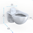 thumbnail image 2 of TOTO® TORNADO FLUSH® Commercial Flushometer Wall-Mounted Toilet with CEFIONTECT, Elongated, Cotton White - CT728CUVG#01, 2 of 5