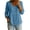 Blue, variant on Women's Cotton Single Snap V Neck Pullover Shirts Lightweight Soft Summer Vacation Casual Top Gray XXL