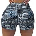 thumbnail image 2 of Balery Snowflake Vintage Pattern Pantalones cortos de entrenamiento estampados para mujer, sin costuras, ajustados, para gimnasio, yoga, correr, deportes, ejercicio activo, fitness.-Medium, 2 of 8