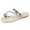 Silver, variant on JeashCHAT Women's Flat Sandals Summer Slide Sandals Rhinestone Flower Beach Slippers Open Toe Slip On Flat Sandals Fashion Flip Flop Thong Sandals