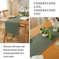 thumbnail image 4 of HonorHut Farmhouse Table Runners with Tassels Decorative Vintage Tablerunner Soft Bohemian Table flag Washable Tablecloth 13x56Inch Camouflage Green, 4 of 7