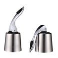 thumbnail image 3 of Jiandong wine stopper 2pcs Stainless Steel Champagne Bottle Stoppers - Reusable Saver for Home(2.36X1.97X1.57Inch), 3 of 10