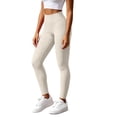 thumbnail image 2 of MXUIKV Leggings Pants for Women Tight Fitted Elastic High Waist Workout Yoga Trousers Solid Color(X-Large,White), 2 of 7