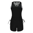 thumbnail image 4 of lcziwo Lightning Sales of Today Prime Womens 2025 Summer Tankini Swimsuits Fashion Color Block Backless Bathing Suits Casual Sleeveless Tank Tops and Shorts 2 Piece Sets Dark Gray S, 4 of 6