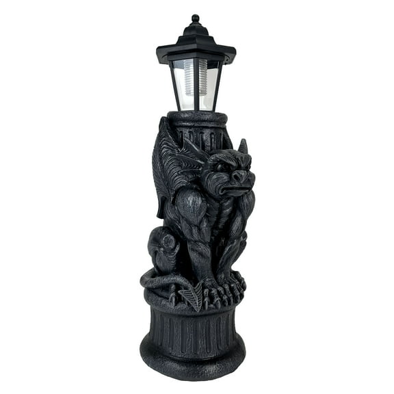 World of Wonders Gothic Guardian Gargoyle LED Solar Light Garden Statue