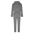 thumbnail image 5 of Women's 3 Piece Tracksuits Long Sleeve Pullover Crop Top Hoodie Tank Top Drawstring Long Jogging Pants Sweatsuit, 5 of 5