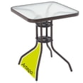 thumbnail image 1 of Mesa cuadrangular de vidrio estructura de acero café oscuro mesa compacta para terraza jardín balcón de 60cm, 1 of 8