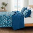 thumbnail image 4 of Regency Heights Twin/Twin Quilt Set, 3-Piece Reversible Bedspread Coverlet Set, Navy Blue Quilted Bedding Set with Shams for All Season, 4 of 10