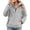 Light Gray, variant on Women's Fuzzy Sherpa Fleece Sweatshirts Half Zip Solid Color Long Sleeve Tops Zipper Pockets Warm Winter Outdoor Jackets