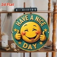 thumbnail image 3 of HELLOYOUNG Aluminum Plate Metal Sign 2D Flat Round Wall Art Vintage Smiling Face Thumbs-Up Design for Home Bar Cafe Beach House Decor, 3 of 4