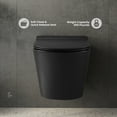 thumbnail image 3 of Calice Wall-Hung Toilet Bundle 0.8/1.6 GPF Dual Flush in Matte Black with Brass Flush Plate, 3 of 12