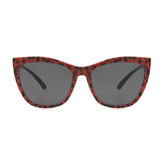 Sofia Vergara X Foster Grant by Sofia Leopard Women's Cat-Eye Sunglasses, Red/Black