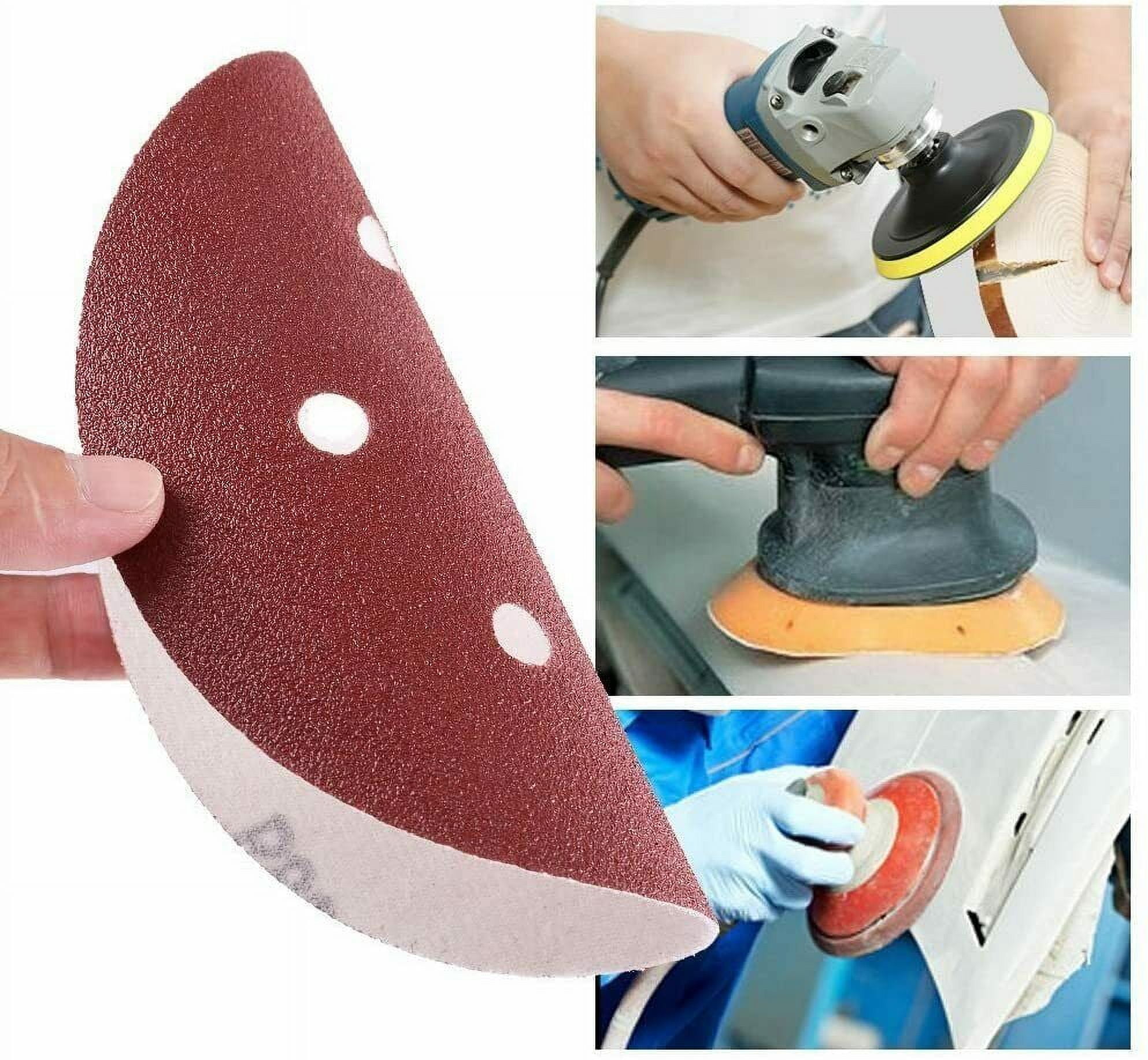 S SATC 100x 6 inch Hook Loop Sanding Discs 60 80 120 180 240 Grit Orbital Sander Paper