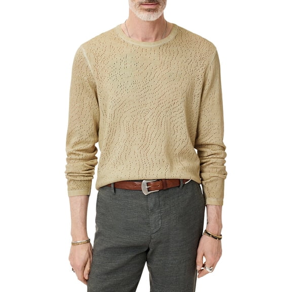 John Varvatos mens Camden Mesh Shirt, XL, Tan