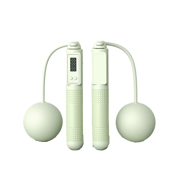 Naiovety Cuerda para saltar de PVC, repuesto portátil, mango antideslizante, Color sólido, para interiores y exteriores, Control de botones, Ropa Deportiva, Zapatos Verde 2 en 1
