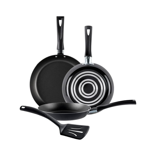 Juego de Sartenes con Antiadherente 4 Piezas de Aluminio - Color Negro