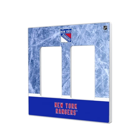 New York Rangers Wordmark Double Rocker Lightswitch Plate New York Rangers Wordmark Double Rocker Lightswitch Plate