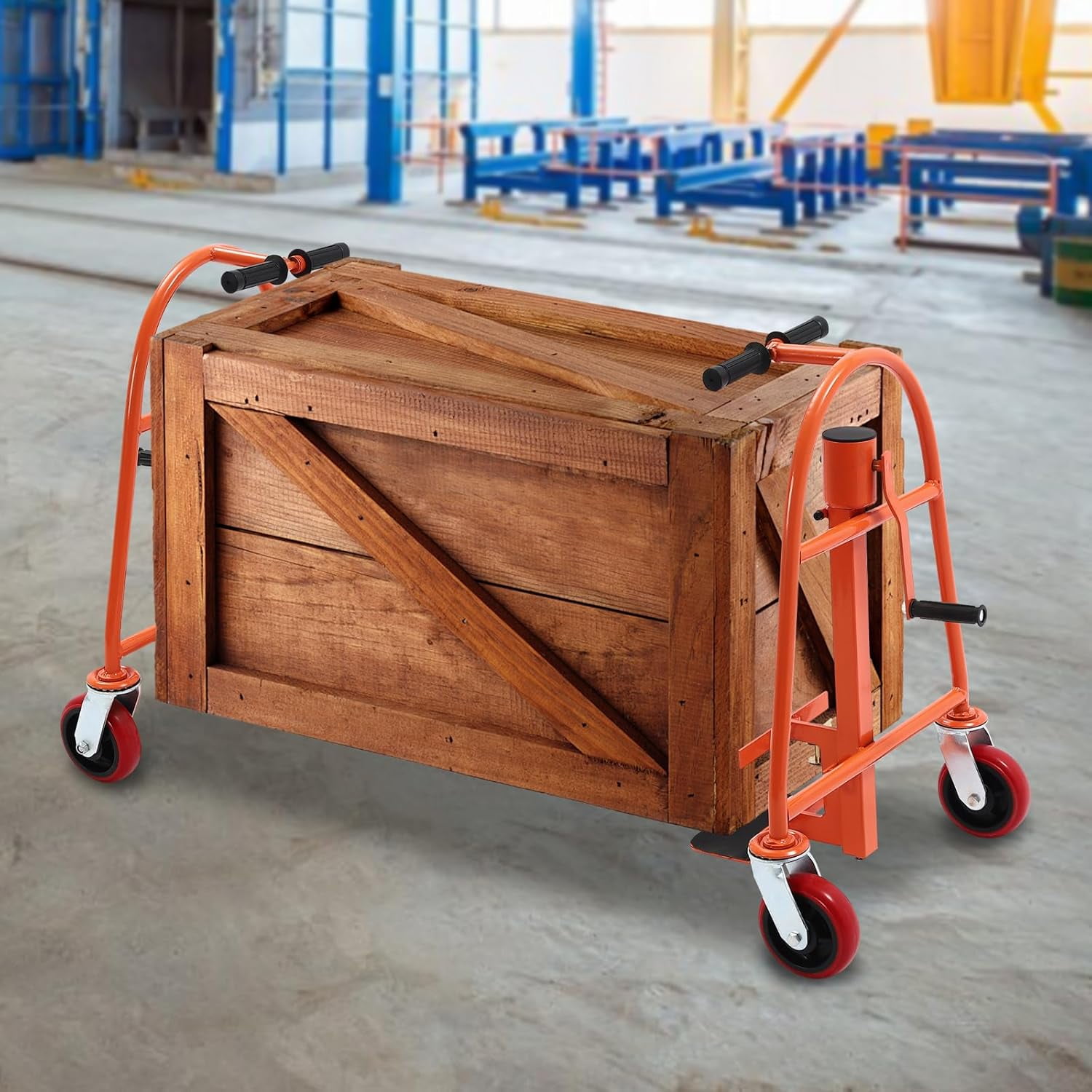 Manual Furniture Move Tool 11.8In Lift Height Moving Tool Set Furniture Crate Mover with Wheels 1300 LBS Furniture Handling Tool Height Adjustable Furniture Move Tool (Orange)