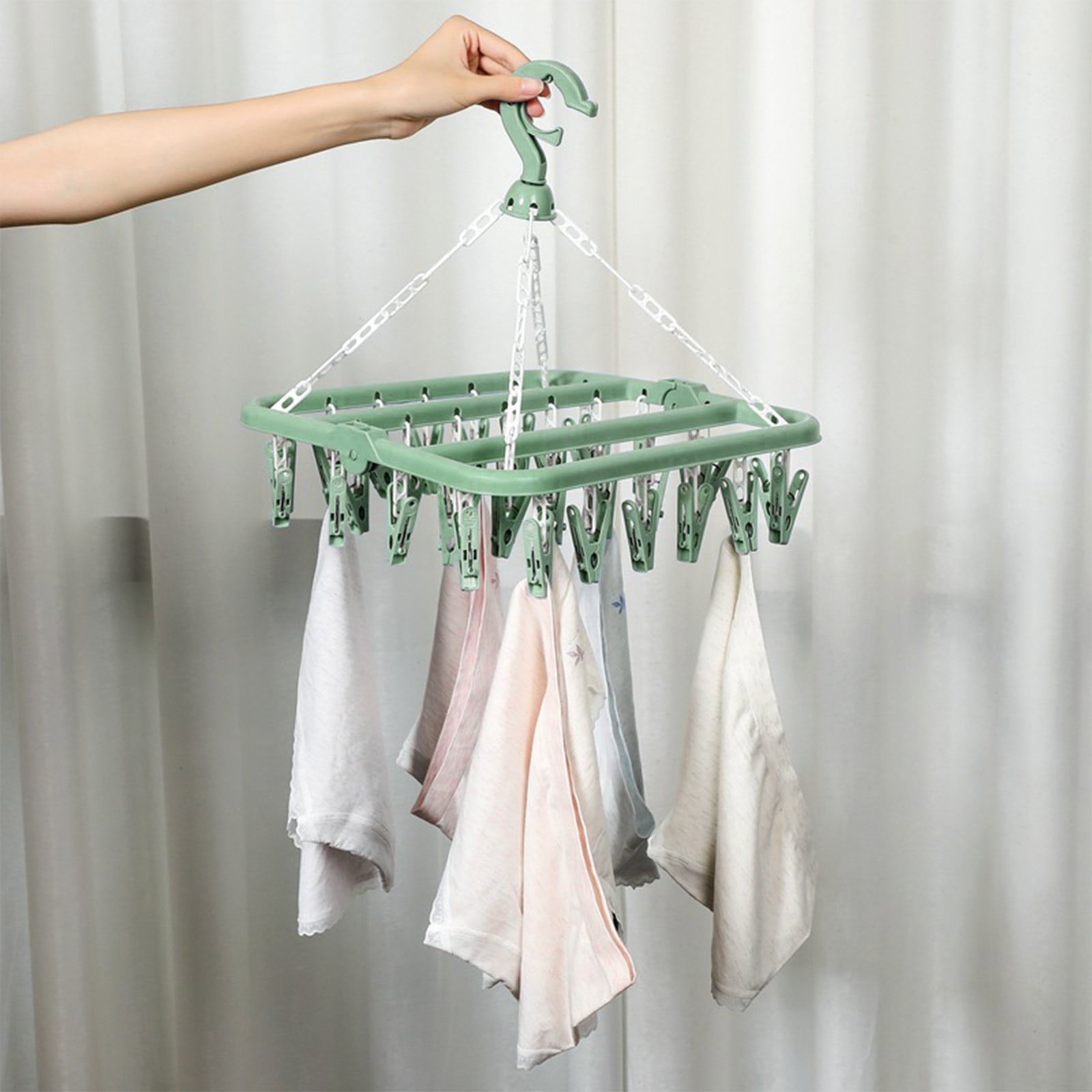 JilgTeok 5 Packs Socks Underwear Hanger Organizer with 32 Clips for Closet Space Saving Storage with Sturdy Clips Holds 32 Pairs Panties Socks Pantyhose Accessories