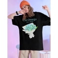 thumbnail image 1 of Women'S Valentine'S Day Flowers Love Retro Print T-Shirt Fashion Short Sleeve Round-Neck Slm Fit Tops Summer Casual Streetwear, 1 of 4