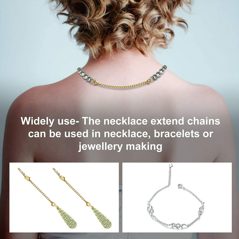 15Pcs Necklace Extenders, Jewelry Extenders for Necklaces, Silver Bracelet  Extender 