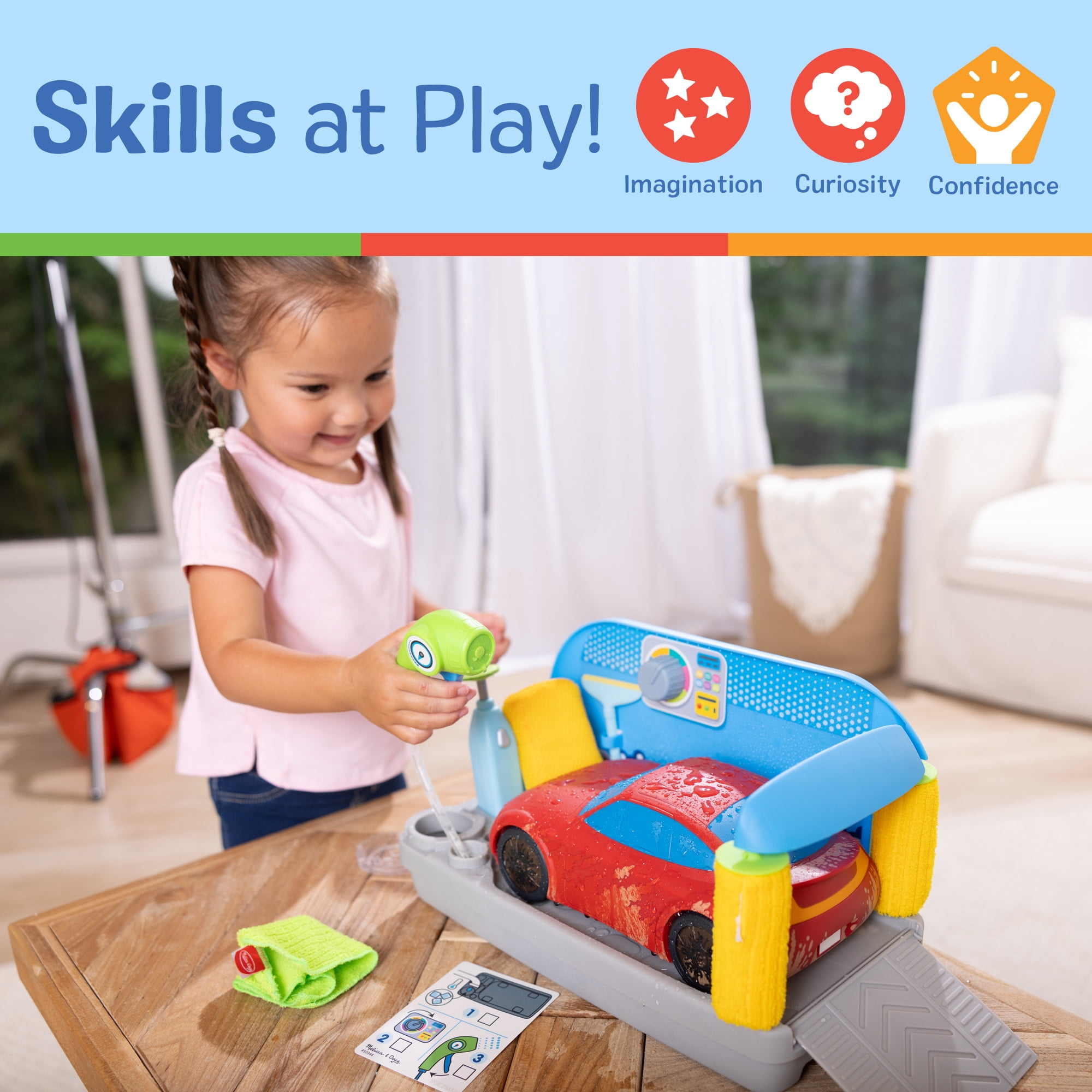 Melissa & Doug Spray & Shine Car Wash Color-Changing Water Toy Play Set Boys and Girls 3+
