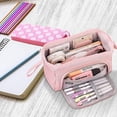 thumbnail image 4 of Estuche escolar para lápices de gran capacidad con asa, estuche para lápices, suministros escolares para niñas, papelería, bolsa de maquillaje, organizador de escritorio para niños y estudiantes, 4 of 4