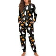 thumbnail image 2 of DISNIMO Ghost Pumpkin Printed Womens Pajama Set Ghost Spider Web Print 4 Piece Lounge Sets with Hair Ring Long Sleeve Sleepwear and Long Pants Sets Crew Neck Nightwear with Pockets, S, 2 of 7
