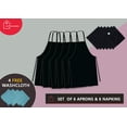 thumbnail image 2 of Cotton Homes Set of 6 Aprons and 6 Napkins with Free 4 Pack Washcloths (28x32 Inch Aprons, 18x18 Inch Napkins)-Black- Commercial Grade Superior MJ Spun Polyester Fabric., 2 of 9