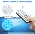 thumbnail image 4 of Case Pack Submersible LED Underwater Battery-Powered Pond Light with RF Remote Control, 16-Color Magnet, Waterproof, Suitable for Above-Ground and Underground Pools, Fountains, Bathtubs, and Aquariums, 4 of 7