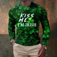 thumbnail image 2 of IWRICH St. Patrick's Day T Shirts for Men Long Sleeve Cute Graphic Shamrock Pullover Tops Cozy Crewneck Tees 02-Green S, 2 of 4