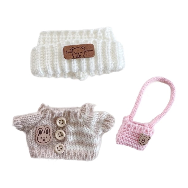 LEWOTE Juego De Ropa Para Muñecas Labubu 17 Cm – Incluye Sombrero, Traje, Gafas, Zapatos (Rosa 2