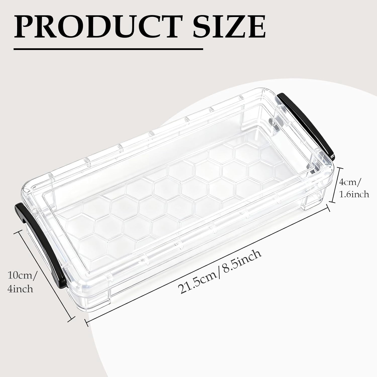 8 Pcs Extra Large Pencil Box, 8.5 x 4 1.6 Inch Plastic Clear Crayon Box with Snap Lid, Stackable Drawing Tools Container, Office Supplies Organizer for Pens, Crayon, Craft (Clear)