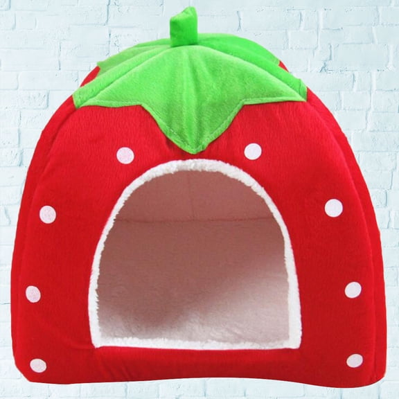PENIKOKO Red Plush Foldable Pet Bed for Small Dogs and Cats, Comfortable , Size XS