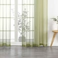 thumbnail image 5 of Woven Trends Crystal Sheer Voile Curtain Panels - Solid Rod Pocket Window Treatments with Light Filtering Sheers for Living Room, Bedroom Drapes 2-Pack Panels, 52"W x 95"L, Green, 5 of 5