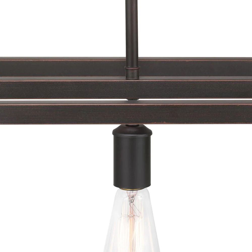 Hampton Bay Boswell Quarter 5-Light Black Industrial Linear Island Hanging Chandelier for Kitchen Islands and Dining - image 5 of 6
