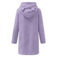 thumbnail image 3 of Xudanell Women Plush Sweatshirts Warm Fleece Hoodies Soft Winter Sweaters for Women Cozy at Home Purple XL, 3 of 5