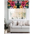 thumbnail image 5 of Valance Curtains for Kitchen Windows Watercolor Tropical Floral SeamlessRod Pocket Valance Summer Green BotanicalShort Window Curtain Topper for Bedroom Living Room Bathroom 42x12in,1&nbsp;Panel, 5 of 9