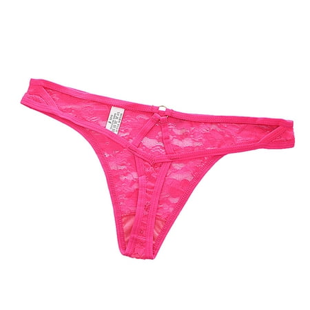 BYHONG Women s Lace Lingerie Knickers Thongs Panties Underwear Briefs Womens Underwear Hot Pink One Size