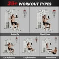thumbnail image 4 of Soozier Multifunction Home Gym Equipment with 100Lbs Weight Stack, White, 4 of 10