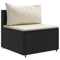 thumbnail image 2 of vidaXL 11 Piece Garden Sofa Set with Cushions Black Poly Rattan, 2 of 5