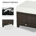 thumbnail image 3 of Outsunny 20" Outdoor Ottoman, PE Rattan, Brown, White, 3 of 9