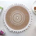 thumbnail image 1 of Posavasos tejidos, tapetes para comidas, tapetes aislantes de algodón y lino para la mesa del comedor, accesorios de tiro, tapetes decorativos de cáñamo para el hogar, 1 of 6