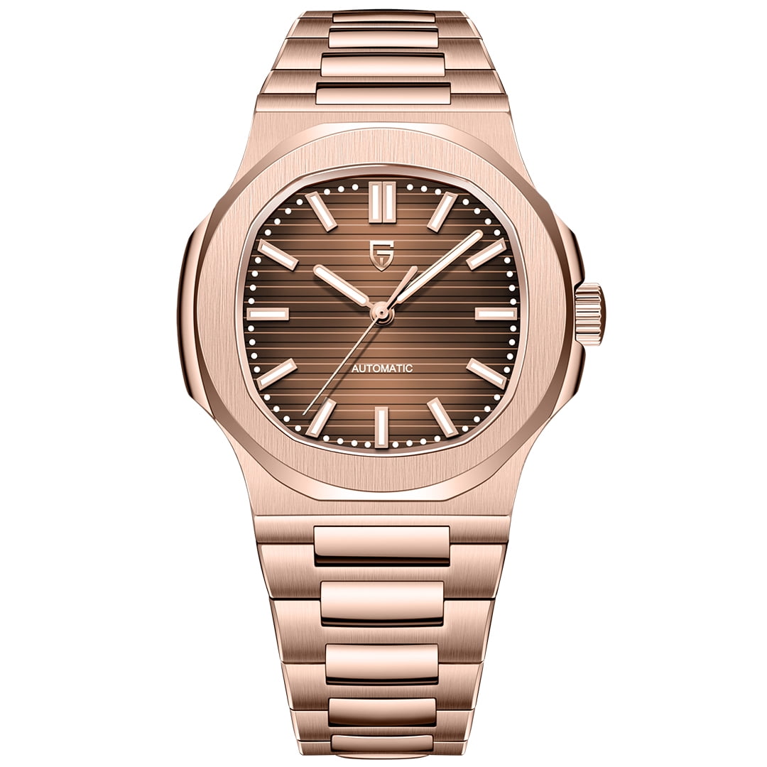 PAGANI DESIGN Rose Gold Men's Automatic Watches 40mm Luxury Stainless Steel Casual Waterproof Wrist Watches Sapphire Dial Glass New PD-1728