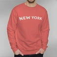 thumbnail image 5 of Men's 330g 100% Cotton NEW YORK Pattern Dropped Shoulder Round Neck Sweatshirt, 5 of 15