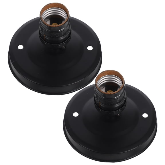 HONMEET Industrial Wall Light Bulb Holder Black Aluminum 2-Pack Socket Fixture for Home and Commercial Use