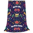 thumbnail image 2 of Honeii Happy Mardi Gras Print Fleece Blanket - Throw Blanket for Bed, Sofa, Couch, Camping, and Travel , Microplush Ultra Soft Warm Blanket-50"x40", 2 of 7