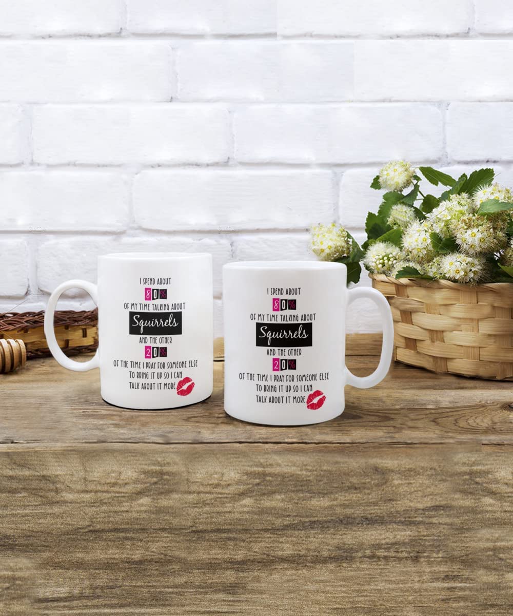 PollyannaPoops Squirrel Coffee Mug – Funny Squirrel Lover Gift – Ceramic, Dishwasher Safe, Novelty Birthday Cup – Made In UK